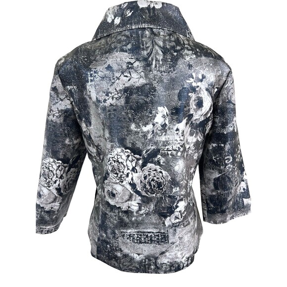 Chicos Women’s Size 0 Black/beige snap front jacket. - Picture 2 of 5